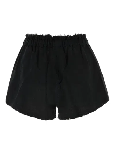 Caravana Tuchkin Frayed-hem Linen Shorts