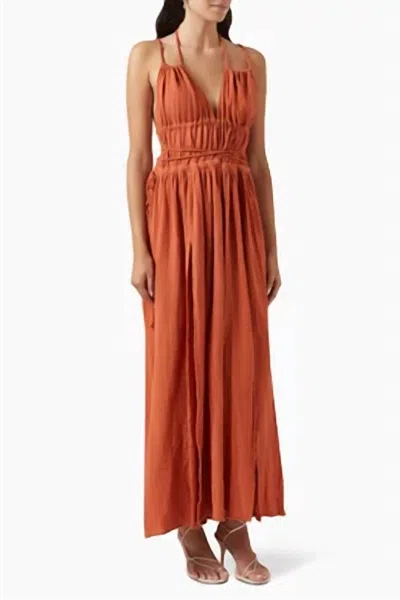 Caravana Tupaq Maxi Dress In Burnt Orange