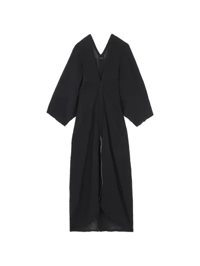 Caravana V-neck Midi Dress In Black