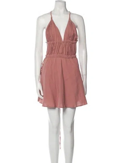 Pre-owned Caravana V-neck Long Dress W/ Tags In Pink