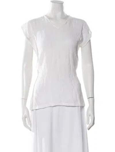 Pre-owned Caravana V-neck Short Sleeve T-shirt In Neutral