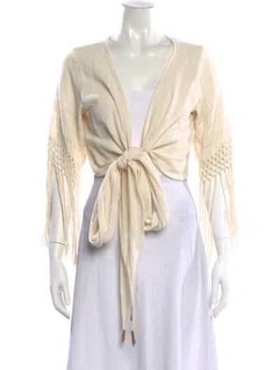 Pre-owned Caravana V-neck Sweater In Neutral