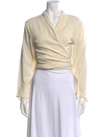Pre-owned Caravana V-neck Sweater In Neutral