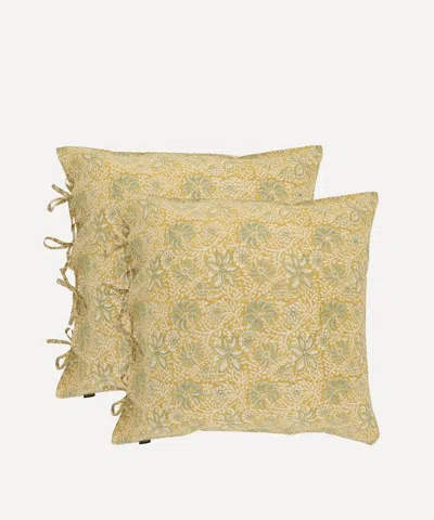 Caravane Lata Cotton Pillowcases Set Of Two In Multi