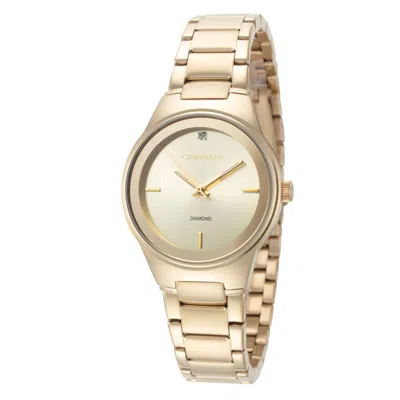 Caravelle By Bulova Diamond Women's 30mm Quartz Watch In Gold