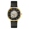 Caravelle By Bulova Leather Automatic Mens Watch In Black