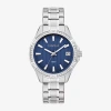 Caravelle Designed By Bulova Aqualuxx Womens Crystal Accent Silver Tone Stainless Steel Bracelet Watch 43m122 In Silver