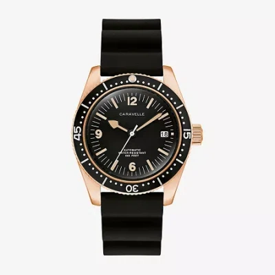 Caravelle Designed By Bulova Mens Black Strap Watch 44b130