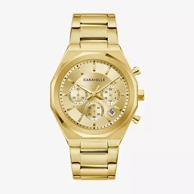 Caravelle Designed By Bulova Mens Gold Tone Stainless Steel Bracelet Watch 44a123