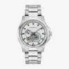 Caravelle Designed By Bulova Mens Silver Tone Stainless Steel Bracelet Watch 43a159 In Metallic