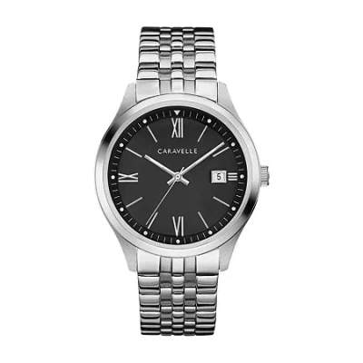 Caravelle Designed By Bulova Mens Silver Tone Stainless Steel Bracelet Watch 43b158