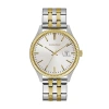 Caravelle Designed By Bulova Mens Two Tone Stainless Steel Bracelet Watch 45b148 In Gold