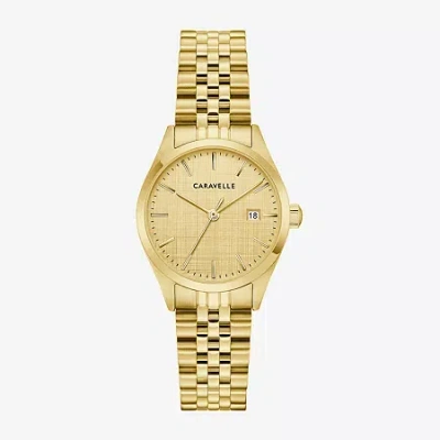 Caravelle Designed By Bulova Womens Gold Tone Stainless Steel Bracelet Watch 44m117