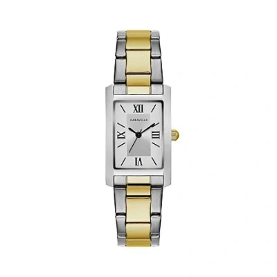 Caravelle Designed By Bulova Womens Two Tone Stainless Steel Bracelet Watch 45l167 In Transparent