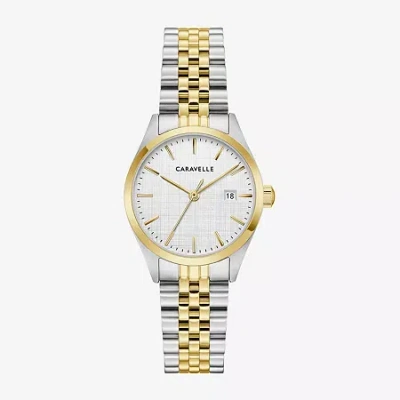 Caravelle Designed By Bulova Womens Two Tone Stainless Steel Bracelet Watch 45m121 In Multi