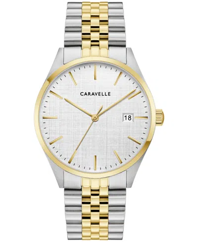 Caravelle Men's Classic Two-tone Stainless Steel Bracelet Watch, 39mm In Metallic