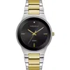 Caravelle Designed By Bulova Men's Diamond-accent Two-tone Stainless Steel Bracelet Watch 40mm Women's Shoes In Black