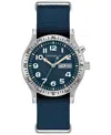 Caravelle Men's Vintage Casual Lite Up Blue Nylon Strap Watch, 39mm In Blue