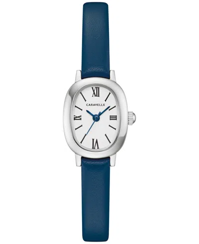 Caravelle Women's Classic Blue Leather Strap Watch, 18.5mm In Neutral