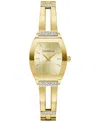 Caravelle Women's Crystal Accent Gold-tone Stainless Steel Expansion Bracelet Watch 22mm In Gold-tone