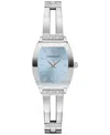 Caravelle Women's Crystal Accent Stainless Steel Expansion Bracelet Watch 22mm In Silver-tone