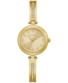 Caravelle Women's Gold-tone Stainless Steel Bangle Bracelet Watch 26mm Gift Set In Gold