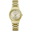 Caravelle Designed By Bulova Women's Diamond-accent Gold-tone Stainless Steel Bracelet Watch 30mm In Gold