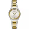 Caravelle Women's Modern Silver Dial Watch In Gold