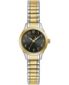 Caravelle Women's Two-tone Stainless Steel Expansion Bracelet Watch 24mm In Black