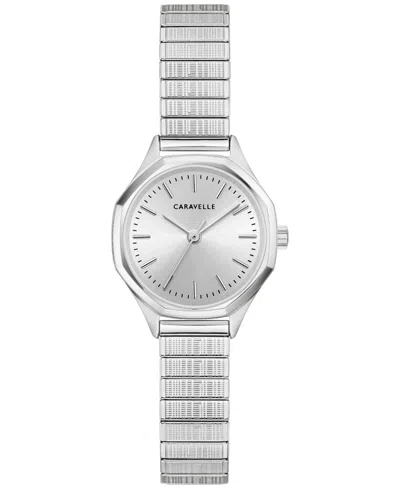 Caravelle Women's Vintage Silver-tone Stainless Steel Expansion Watch, 24mm In Neutral