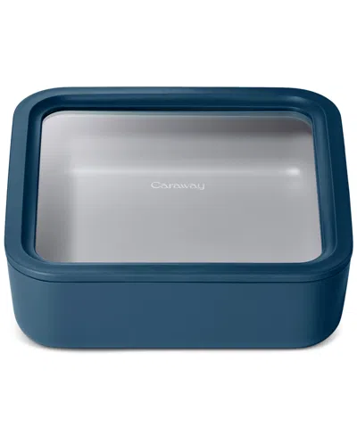 Caraway 10-cup Glass Food Storage Container With Lid In Navy