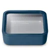 Caraway 10 Cup Nonstick Square Glass Food Container In Navy