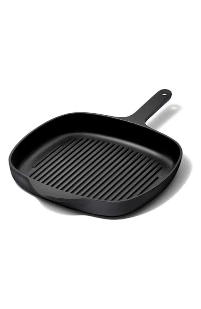 Caraway 10.5-inch Enameled Cast Iron Grill Pan In Black