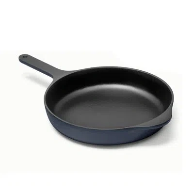 Caraway 12" Enameled Cast Iron Large Skillet, Cream In Midnight Blue