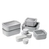 Caraway 14-piece Food Storage Glass Container Set In Gray