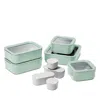 Caraway 14-piece Food Storage Glass Container Set In Mist