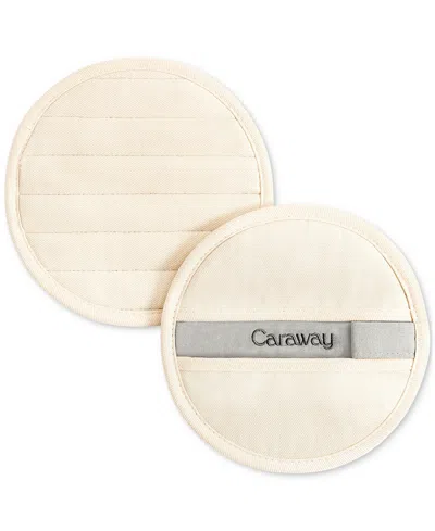 Caraway 2-pc. Cotton Solid-color Round Potholder Set In Cream