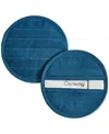 Shop Caraway 2-piece Cotton Solid-color Round Potholder Set In Navy