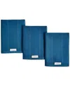 Caraway 3-pc. Cotton Solid-color Kitchen Towel Set In Navy