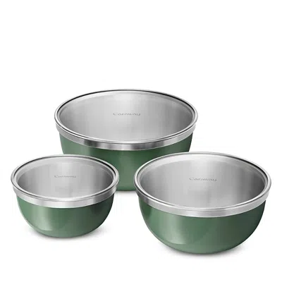Caraway 3 Piece Mixing Bowl And Lid Set In Green