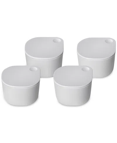 Caraway 4-piece Dot Glass Nonstick Ramekins & Lids Set In Gray
