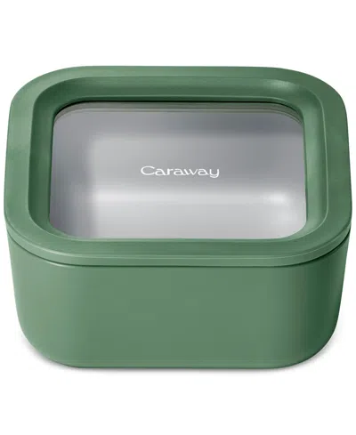 Caraway 4.4-cup Square Glass Food Storage & Lid In Green
