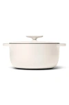 Caraway Cast Iron 6.5-quart Dutch Oven With Flat Lid In Cream