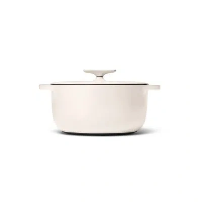 Caraway 6.5qt Enameled Cast Iron Dutch Oven W/ Flat Lid In Cream