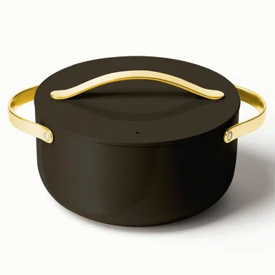 Caraway 6.5qt Iconics Nonstick Ceramic Dutch Oven, Black/gold In Black,gold