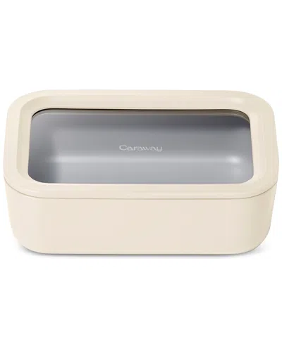 Caraway 6.6-cup Glass Food Storage Container & Lid In Cream