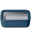 Caraway 6.6-cup Glass Food Storage Container & Lid In Navy