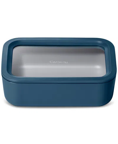 Caraway 6.6-cup Glass Food Storage Container & Lid In Blue