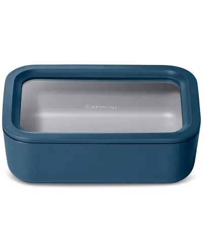 Caraway 6.6-cup Glass Food Storage Container & Lid In Navy