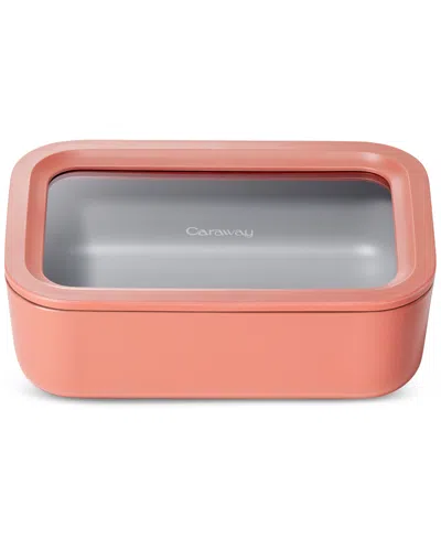 Caraway 6.6-cup Glass Food Storage Container & Lid In Pink